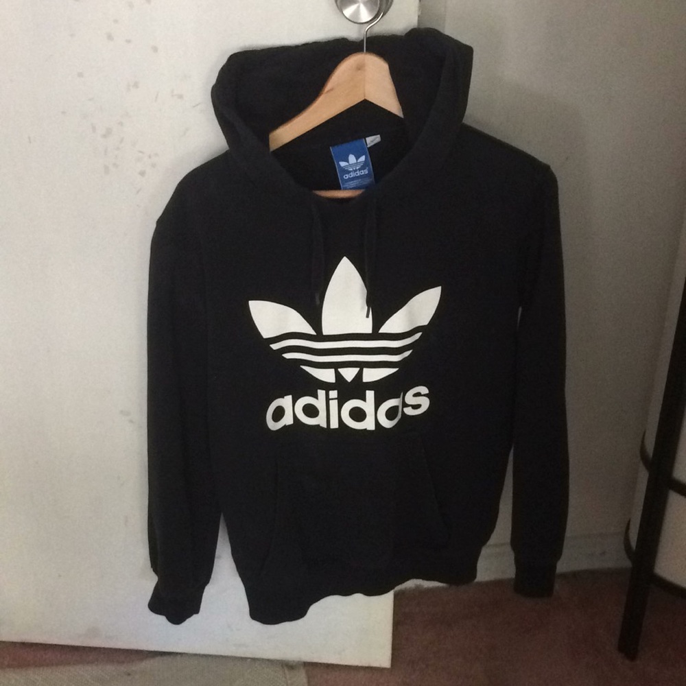 Small black adidas hoodie pullover